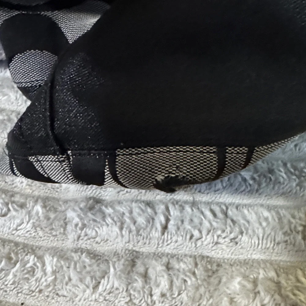 Coach Signature Canvas Shoulder Bag Black Gray Hobo Tote Purse vintage - Picture 4 of 7